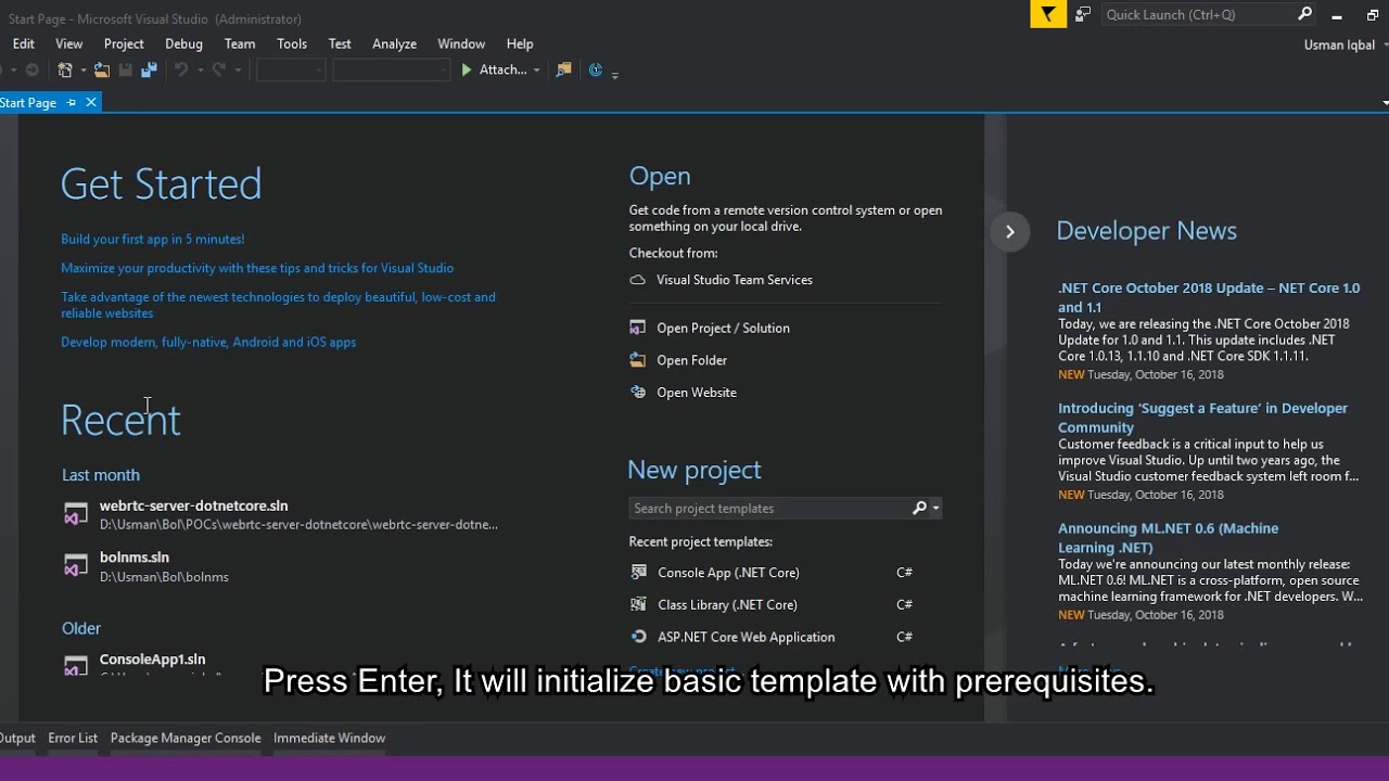 Dot Net Helloworld Program Dotnet core create simple hello world application using VS 2017 - YouTube