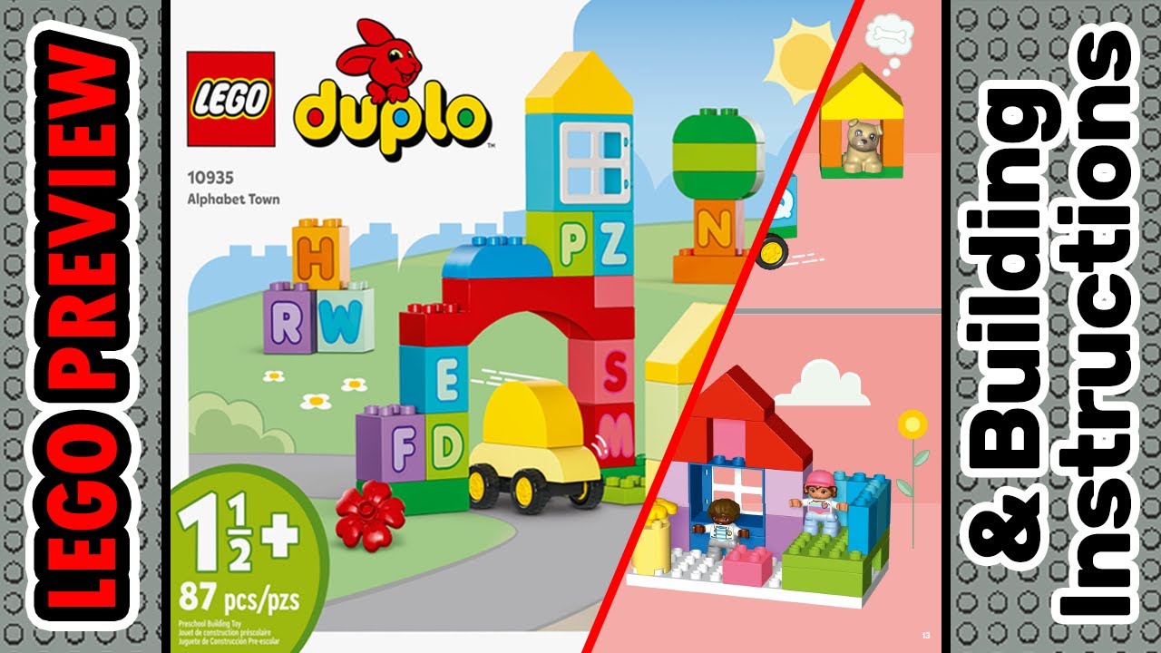 PREVIEW: LEGO DUPLO, Set 10935 - Alphabet Town & Building Instructions! LEGO 2023