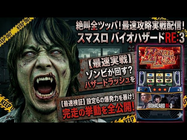 パチスロ生放送】スマスロ バイオハザードRE:3で万枚超えのコンプを