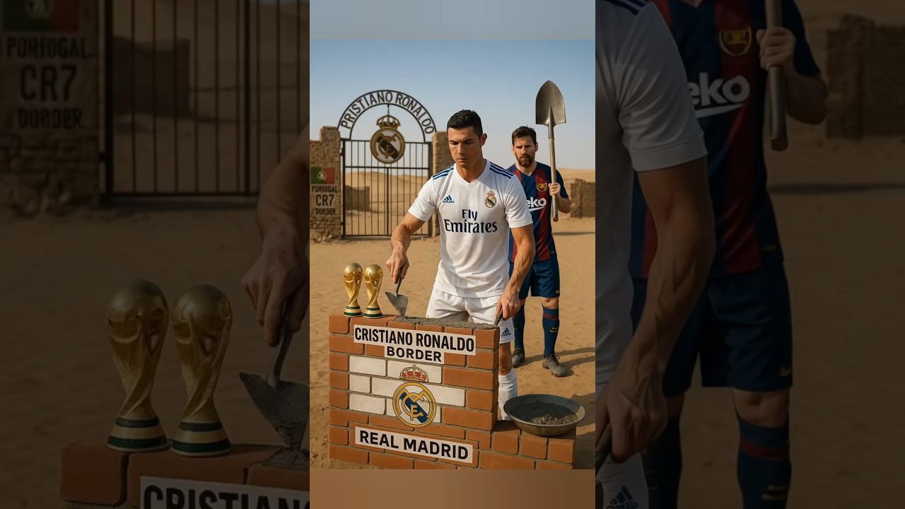 ⚽ Ronaldo vs Messi | Ronaldo Border Wall Funny Battle 😂🔥 