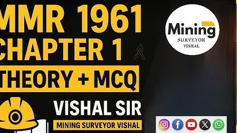 MMR 1961 Chapter 1 – Preliminary | Theory + MCQ | Mining Surveyor Vishal