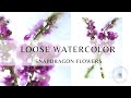 Loose Watercolor Snapdragon Flowers