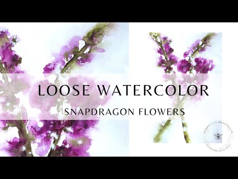 Loose Watercolor Snapdragon Flowers