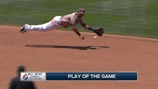 LAD@SD: Cabrera makes a diving stop for the force out