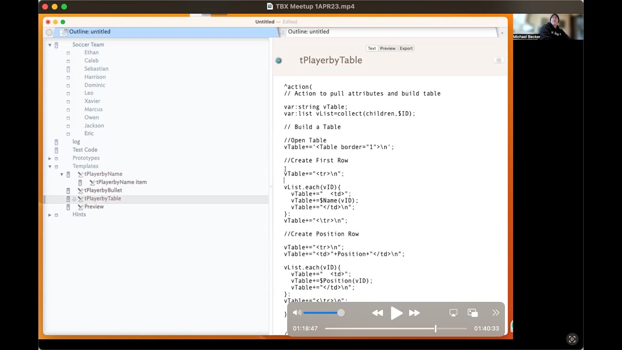 Tinderbox Meetup April 1, 2023 Video: Lists, Tables, Action Code and ...