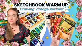 Sketchbook With Me ✏️ Drawing Recipes from Vintage Cookbooks! Sketchbook With Me ✏️ Drawing Recipes from Vintage Cookbooks!