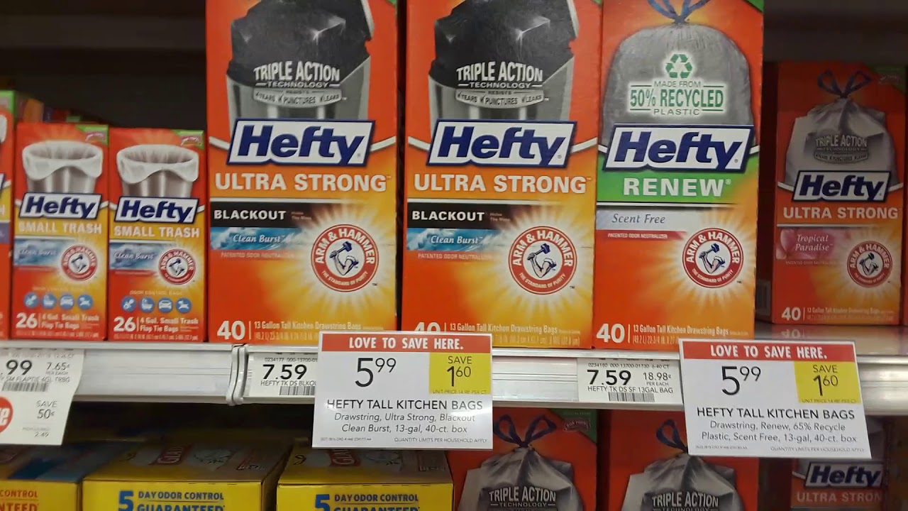 Great Deals on Hefty Trash Bags this week at Publix YouTube