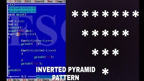 Reverse pyramid pattern in C program[HINDI]