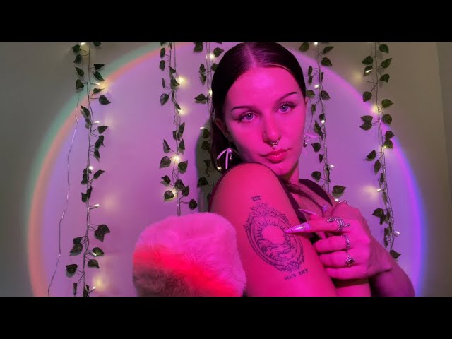 ASMR Hand Movements 🩷🖤 (Tattoo Tracing/Nail Tapping/MOUTH SOUNDS)