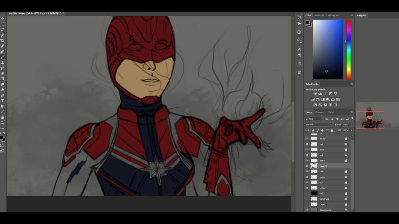 Ablaze - Captain Marvel Fan Art