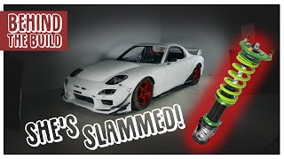 THE V10 RX7 GETS COILOVERS!! BEHIND THE BUILD [EP.9]