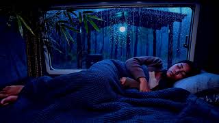 Thunder Apocalypse Heavy Rain in Car at Night for Deep Sleep and Calm Mind