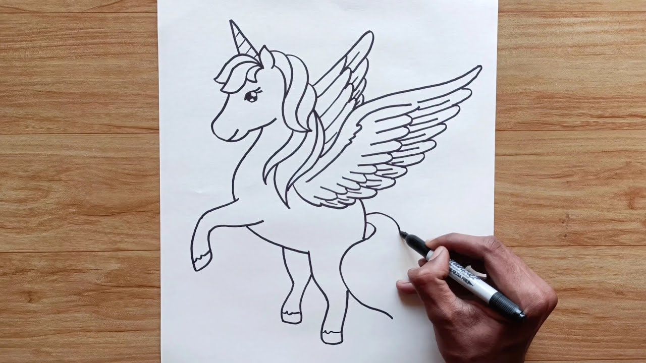 Unicorn sketch | Pencil on my sketch pad. 6 x 9 cm. Tiny, bu… | Flickr