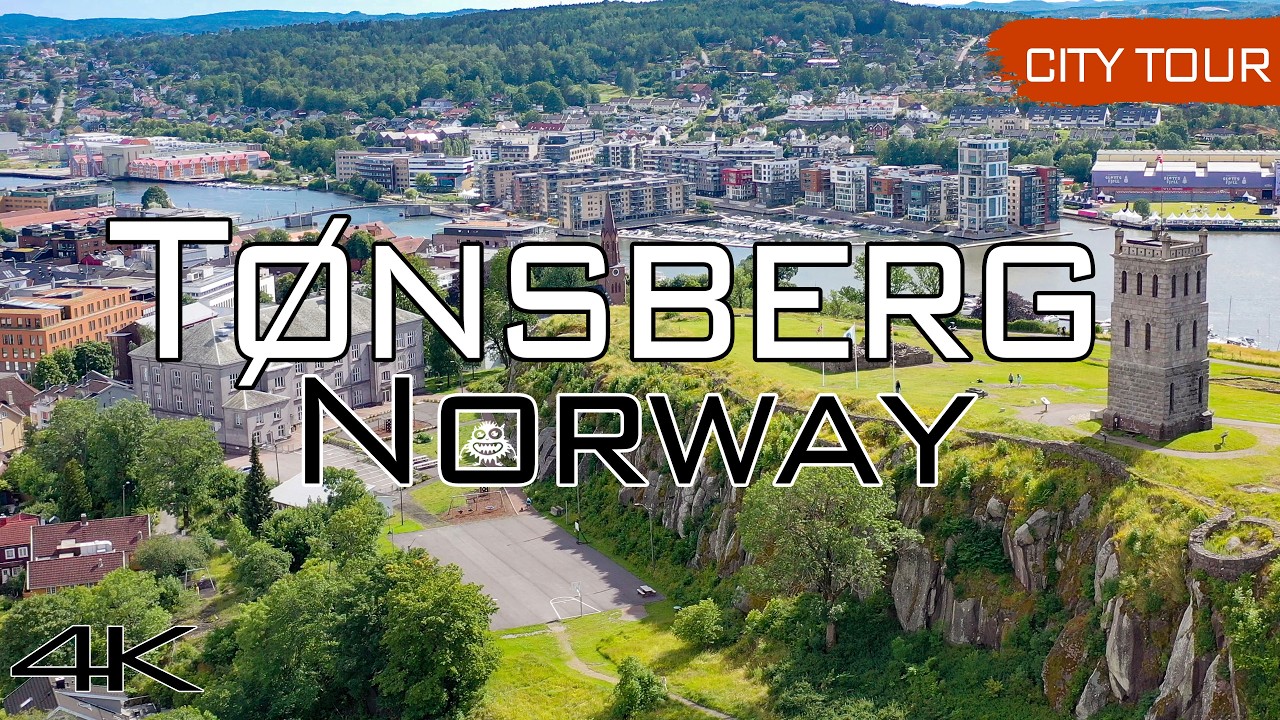 Тёнсберг, Норвегия, прогулка по городу, 4к