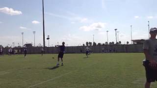 Jacory Washington, Foster Moreau, David Ducre run gauntlet drill