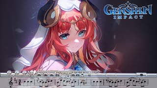 Nilou - Sumeru City OST - Fresh Breezes of Dawn - FLUTE cover [SHEET MUSIC] Genshin Impact