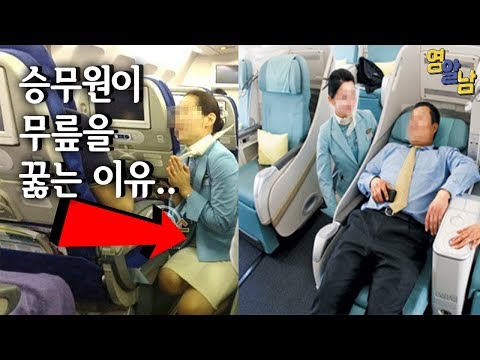 비행기 승무원들이 왜 승객들에게 무릎을 꿇을까?