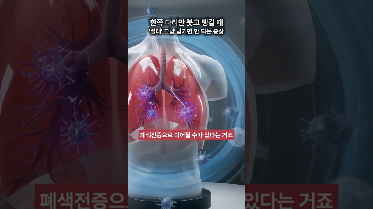 한쪽 종아리가 붓고 땡긴다면? 디스크가 아니라 '응급'일 수 있습니다