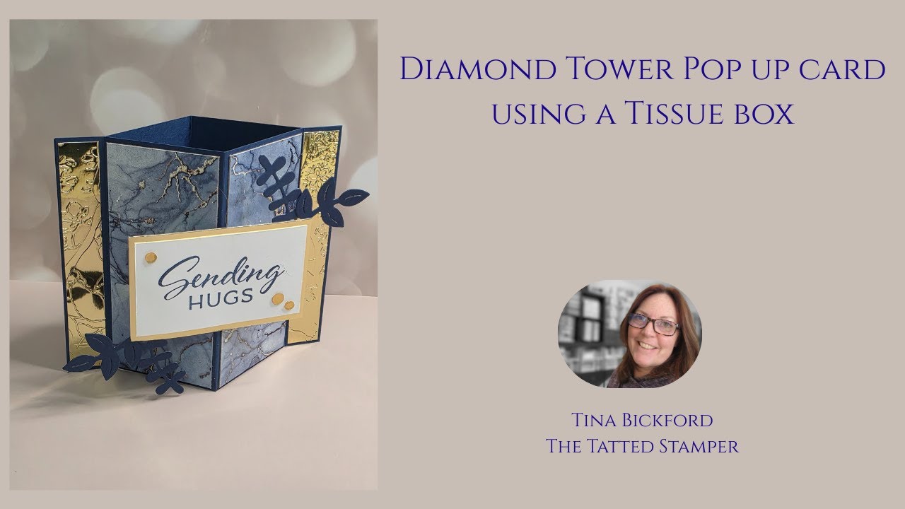 Tissue Box Card Diamond Tower Pop up card using Tissue box - YouTube