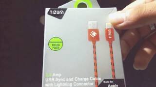 Apple MFI Certified Lightning 2.4A 12W Cube Wall Charger with 2ft Long Lightning USB Cable Tizum 2.4 Amp Lightning Cable
