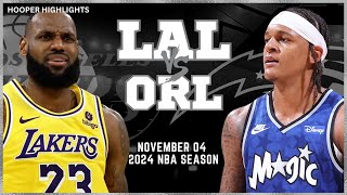 Los Angeles Lakers vs Orlando Magic Full Game Highlights | Nov 4 | 2024 NBA Season