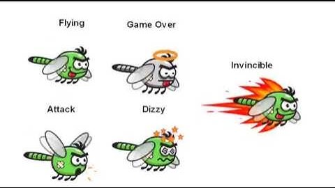 Green Dragonfly Sprite Sheets - Game character animation demo