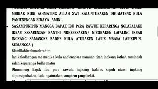 CONTOH IKRAR SYAWALAN BERBAHASA JAWA ||lengkap dengan Teks||