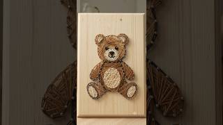 Turning Nails & Thread Into a Cute Teddy Bear 🧸✨ | AI String Art #Shorts