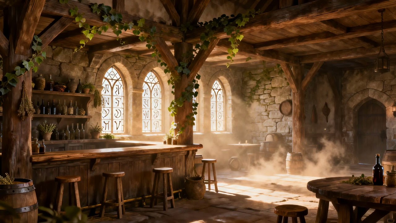 Peaceful Medieval Tavern Ambience 🍂 Warm Fantasy Music for Reading, Focus & Relaxation | Eldoria
