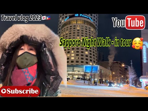 Walking sight seeing from Hotel to Izakaya #enjoying #night #sapporo