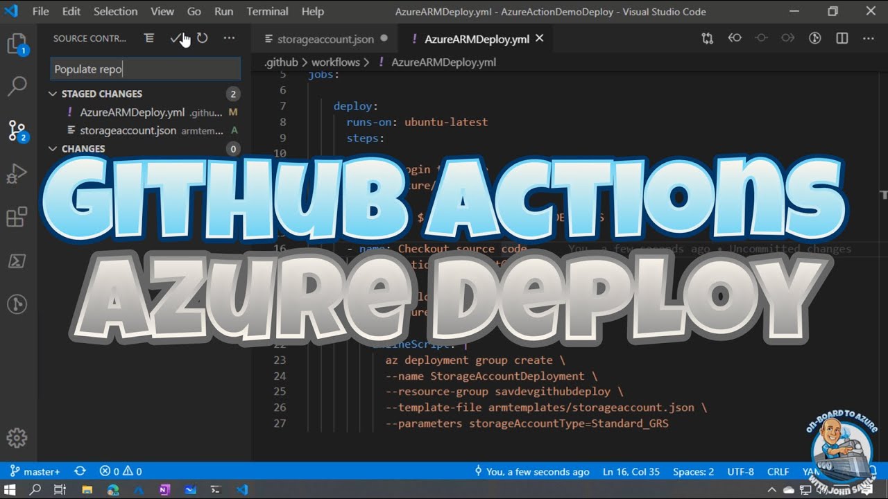 Deploying To Azure With Github Actions