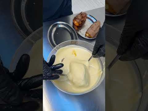 Cheese Stuffed Sweet Potato 🧀🍠 #shorts