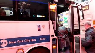 MTA New York city bus 2015 Prevost X3-45 2572 On The SIM26 Leaving 42 st 7th av