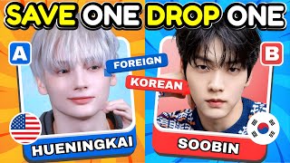 SAVE ONE DROP ONE: FOREIGN VS KOREAN IDOL (MOST POPULAR) #2🔥| K-Pop Quiz Game 2025