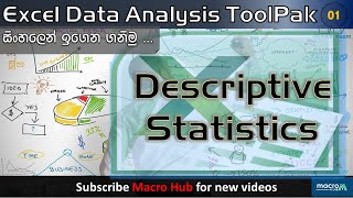 Excel tutorials sinhala | Data Analysis ToolPak | Descriptive Statistics