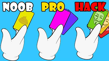 NOOB vs PRO vs HACKER - Card Thrower 3D! Gameplay Android,iOS