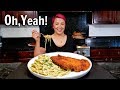 ESPAGHETI VERDE MEXICAN STYLE GREE SPAGHETTI WITH CRISPY CHICKEN CUTLET