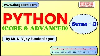 PYTHON tutorials || Demo - 3 || by Mr. N. Vijay Sunder Sagar On 05-02-2025 @6AM IST