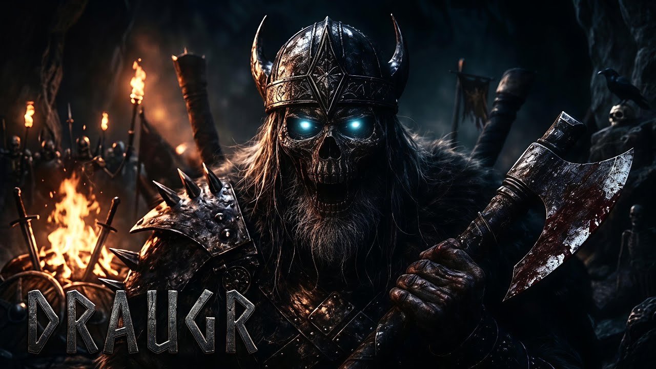 DRAUGR – The Undead Warriors of Hel | Dark Viking War Chant | Old Norse (Lyrics Video)