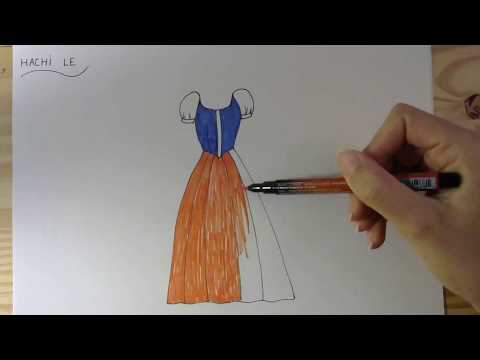 Cách vẽ đầm công chúa - How to draw a princess dress