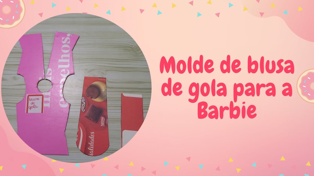 Molde de blusa de gola para a Barbie