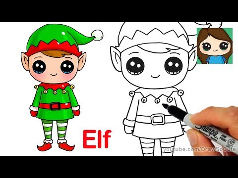 How to Draw a Christmas Elf Easy and Cute 