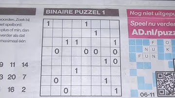 (#1852) Friday. Binary01 Sudoku puzzle. Bonus Extra edition. 11-06-2020 Extra part 3 of 4