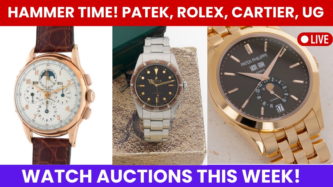 HAMMER TIME! Preview of TOP 10 Vintage Watch Auctions THIS WEEK  Cartier  Rolex  Patek  Lemania
