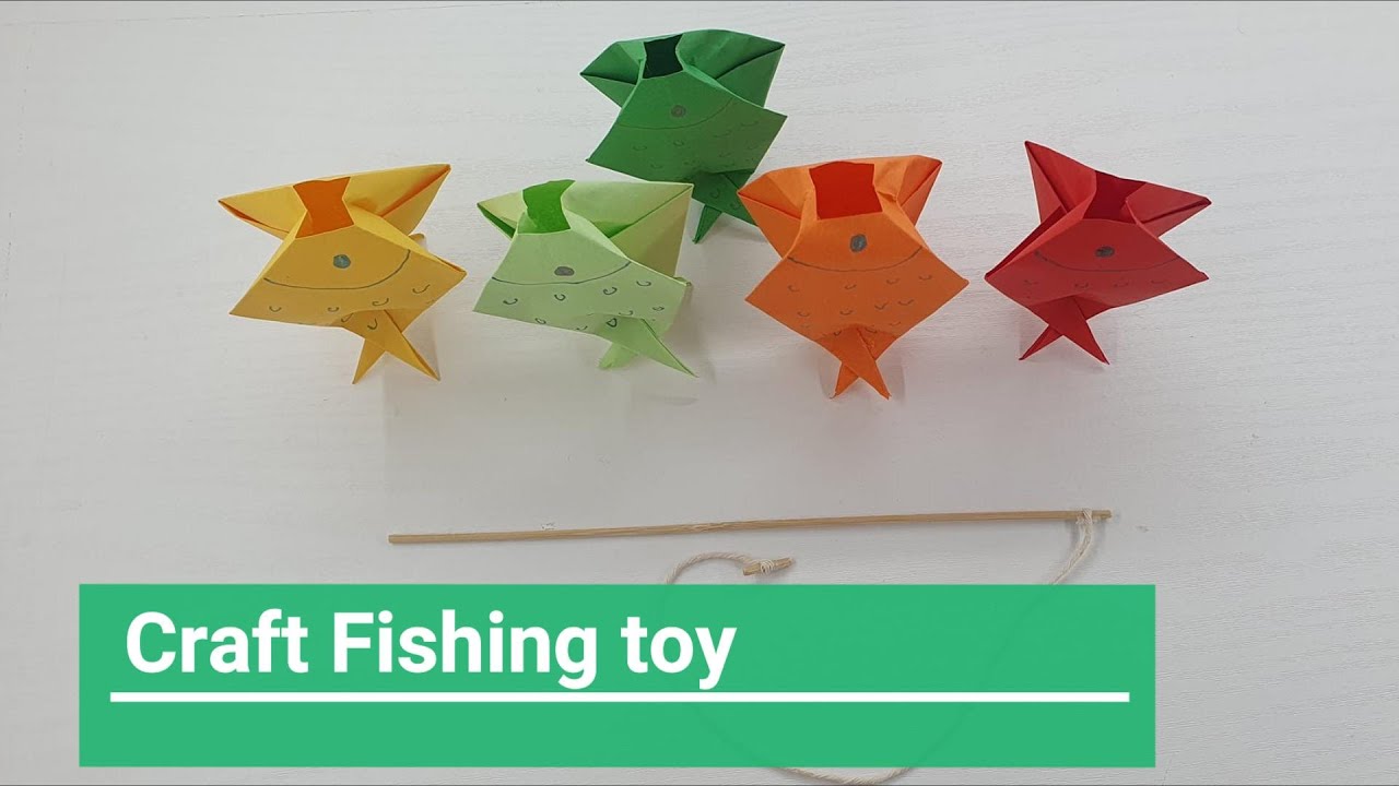 How to make a diy craft origami fishing toy with Sky - YouTube