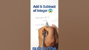 Add & Subtract of Integer #math #shorts #short