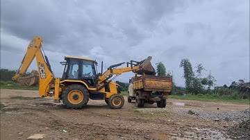 jcb at work || jcb loading stone into a truck || jcb loading gravel into a dumper truck || jcb 3dx