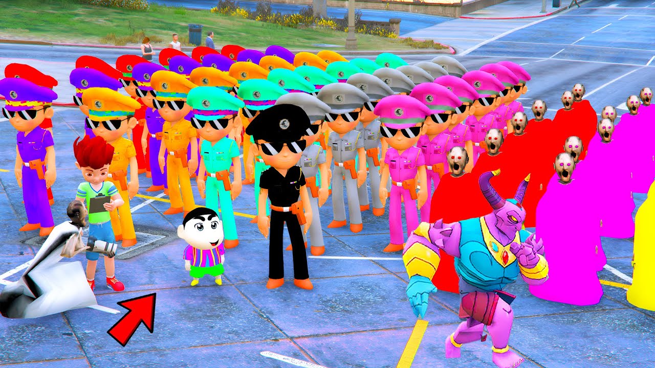 😎👿 1000 Little Singham Beats Shinchan, Shinchan Fail In Exam 🤣 in Gta 5 Gta5 Gameplay