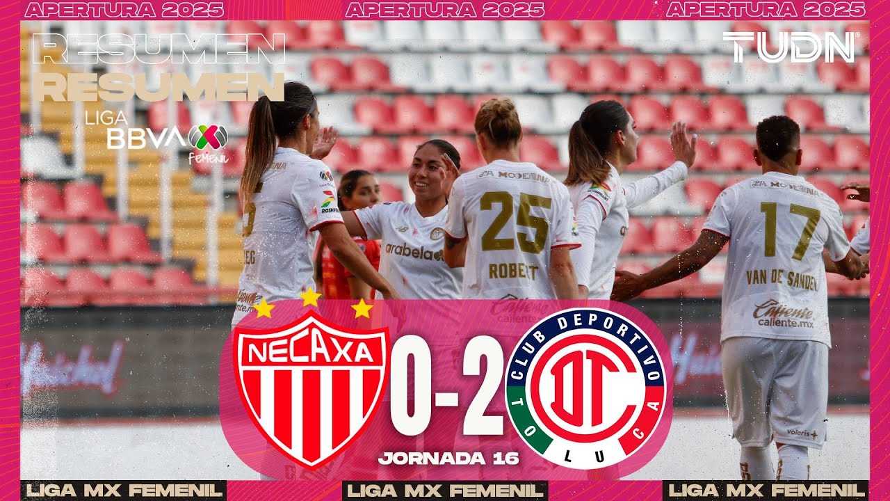 Resumen y goles - Necaxa vs Toluca | Liga MX Femenil - Jornada 16 Apertura 2025 | TUDN