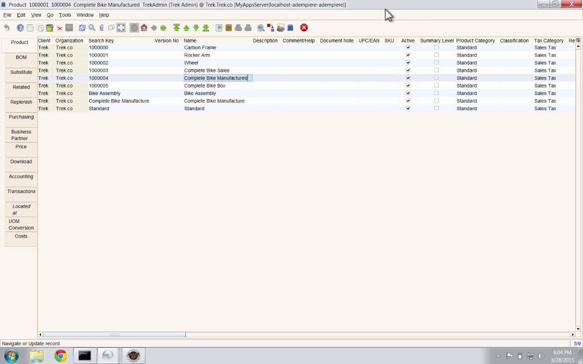 Manufactureing In Adempiere